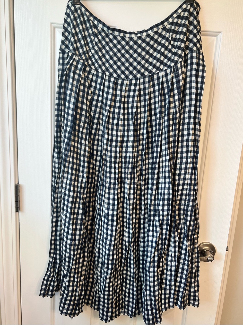 Rixo Tina Navy Gingham Midi Skirt XL - Picture 4 of 16